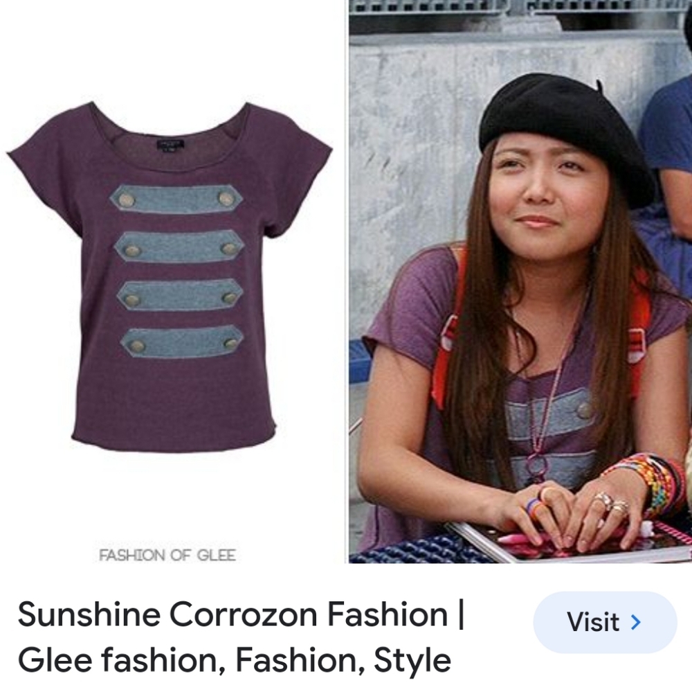 Gryphon Women's Size Small Purple Cap Sleeve Button Top "Worn On Glee"